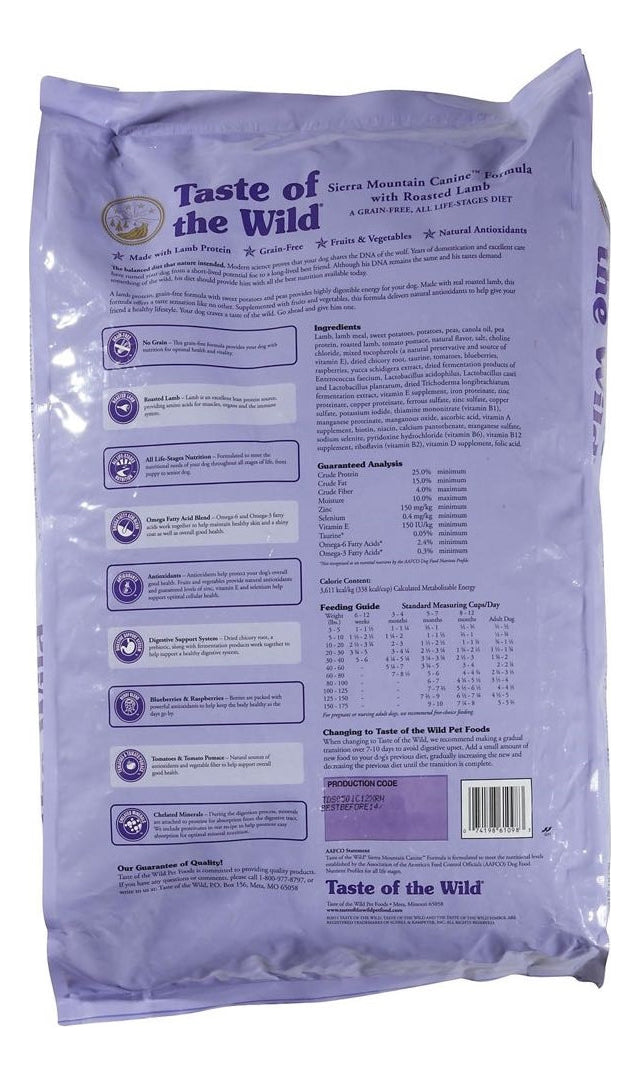 Taste Of The Wild - Sierra Mountain Cordero Asado Adult 2kg