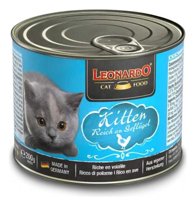 Pack 6 Latas Humedo Leonardo Kitten 200gr C/u