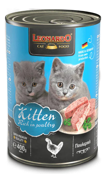 Pack De 6 Latas-húmeda Leonardo Kitten 400gr C/u.