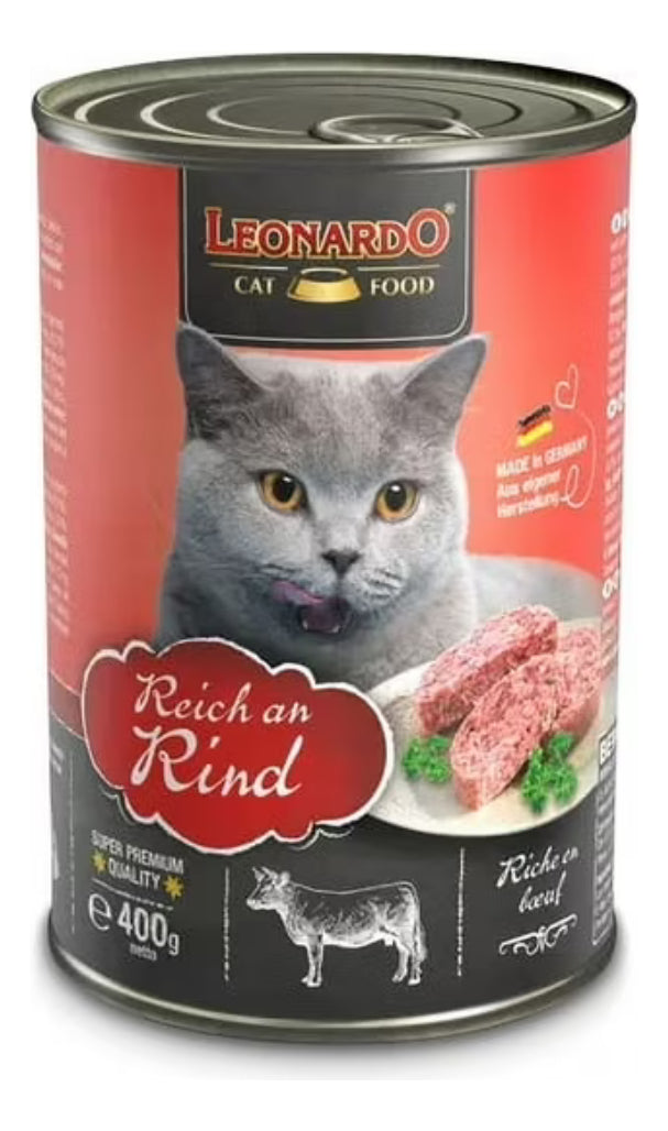 Pack De 6 Latas-húmeda Leonardo Rind (ternera) 400gr. C/u