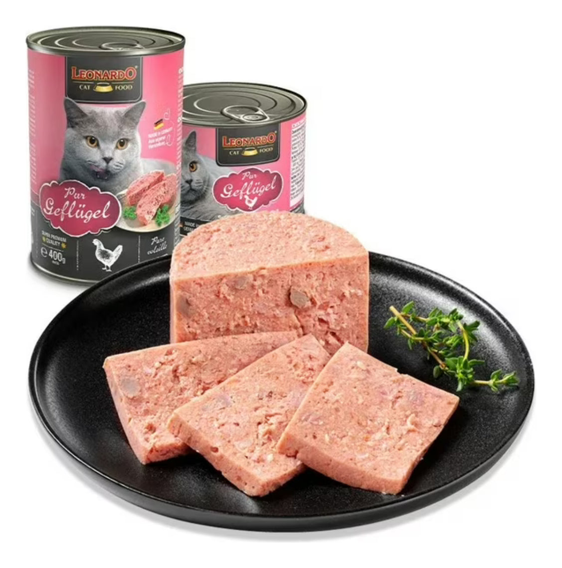 Pack De 6 Latas-húmeda Leonardo Pur Geflugel (ave) 400gr C/u