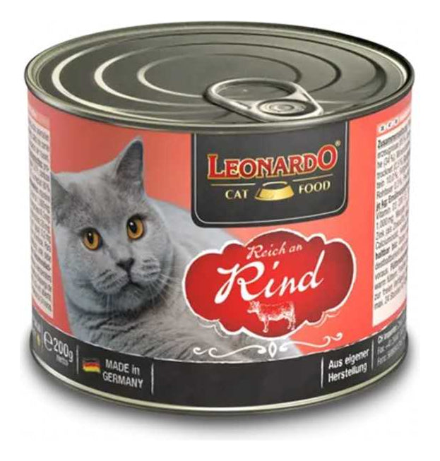 Pack 6 Latas Humedo Leonardo Sabor Ternera 200gr C/u