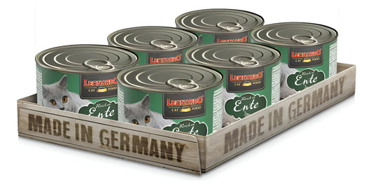 Pack 6 Latas Humedo Leonardo Pato 200gr C/u