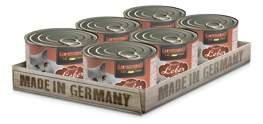Pack 6 Latas Humedo Leonardo Sabor Higado 200gr C/u