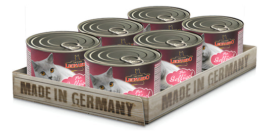 Pack 6 Latas Humedo Leonardo Sabor Ave 200gr C/u