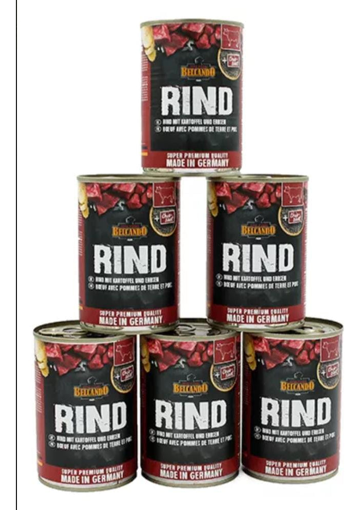 Pack 6 Latas Belcando Rind Ternera-patata-guisantes 800g C/u
