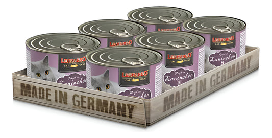 Pack 6 Latas Humedo Leonardo (sabor Conejo) 200gr C/u
