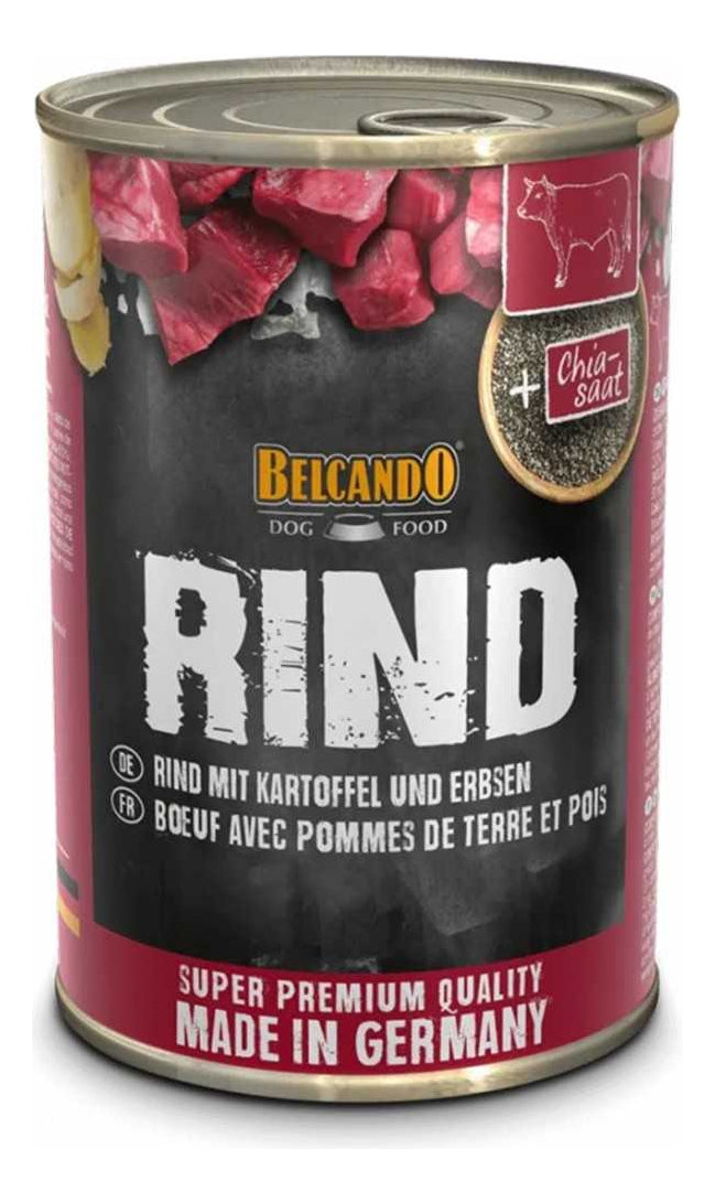 6 X Latas Alimento Húmedo Perro Belcando Rind Carne 400gr