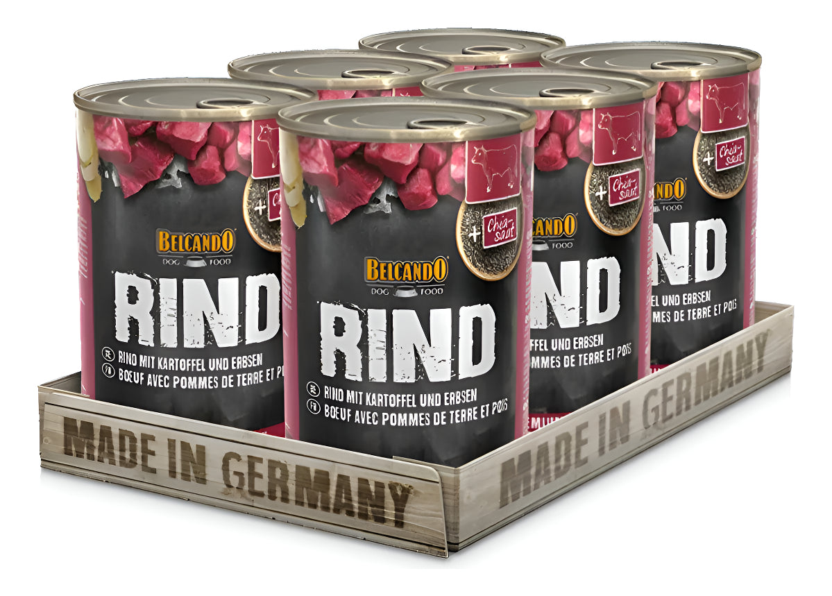 6 X Latas Alimento Húmedo Perro Belcando Rind Carne 400gr