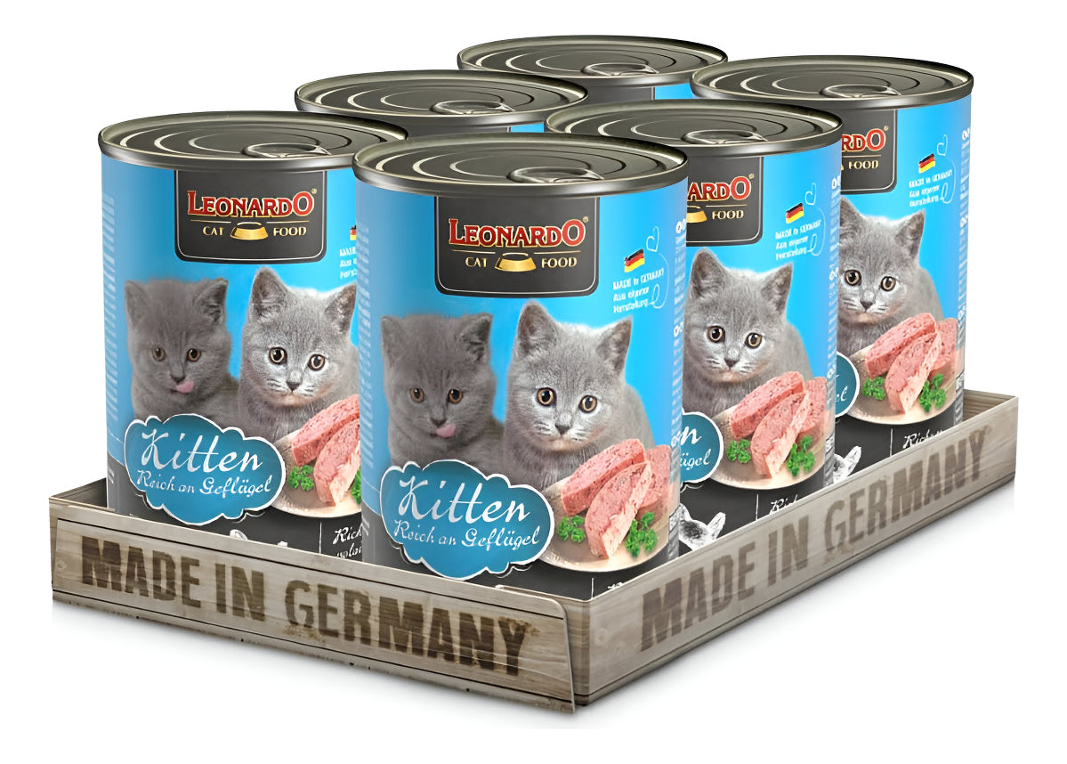 Pack De 6 Latas-húmeda Leonardo Kitten 400gr C/u.