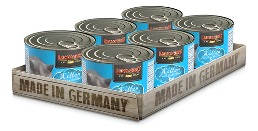 Pack 6 Latas Humedo Leonardo Kitten 200gr C/u
