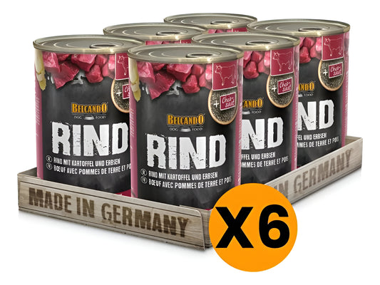 Pack 6 Latas Belcando Rind Ternera-patata-guisantes 800g C/u