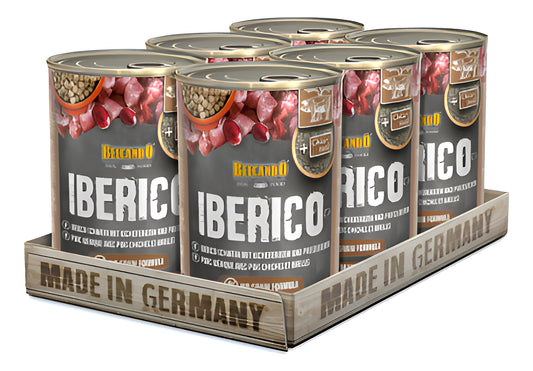 6 X Latas Alimento Húmedo Perro Belcando Cerdo Iberico 400gr