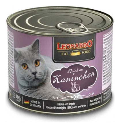 Pack 6 Latas Humedo Leonardo (sabor Conejo) 200gr C/u