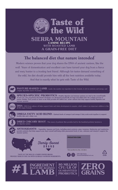 Taste Of The Wild - Sierra Mountain Cordero Asado Adult 2kg
