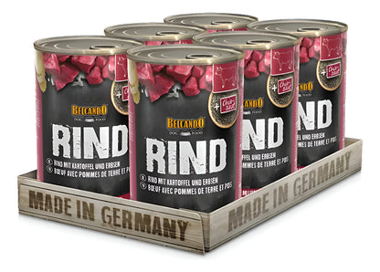 6 X Latas Alimento Húmedo Perro Belcando Rind Carne 400gr
