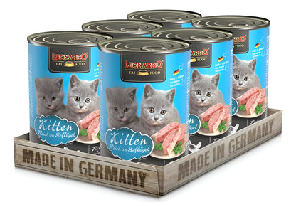 Pack De 6 Latas-húmeda Leonardo Kitten 400gr C/u.