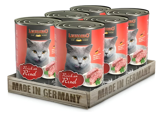 Pack De 6 Latas-húmeda Leonardo Rind (ternera) 400gr. C/u